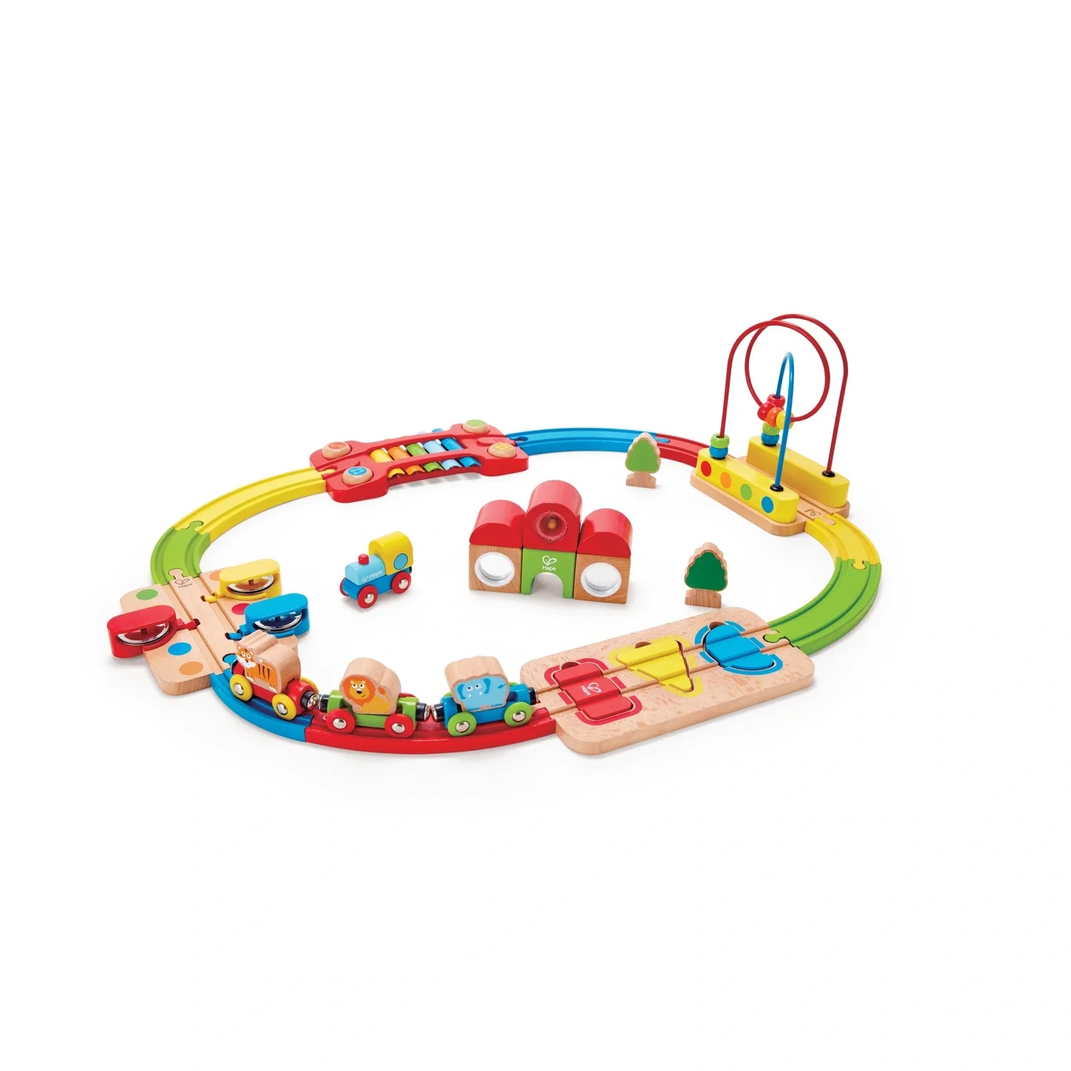 Hape Rainbow Puzzle Railway Set Musical Educational Toy