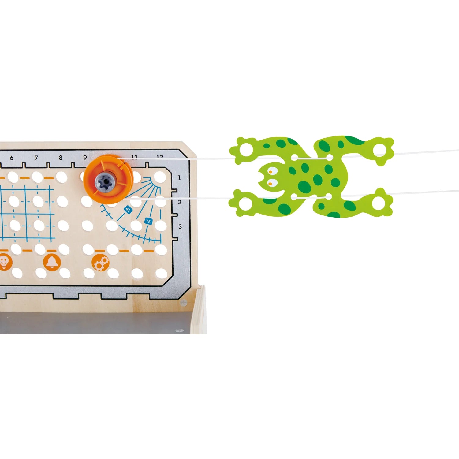 Educational tool with a ruler and geometric shapes on a white background