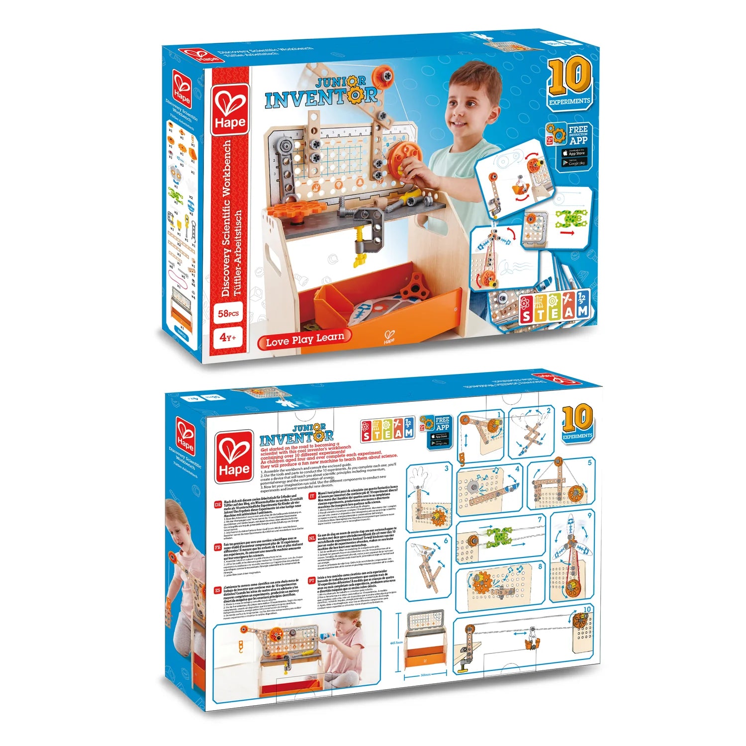 Hape Junior Inventor toy set packaging on a white background