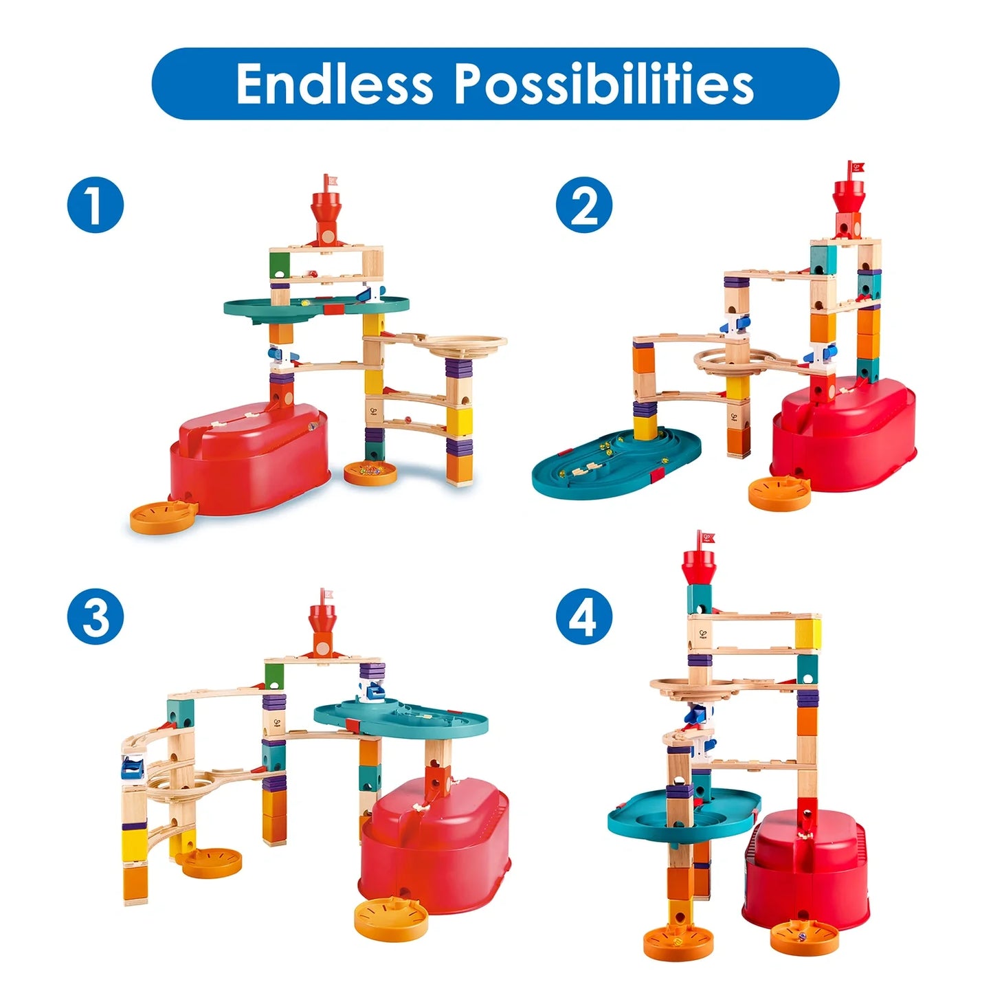 Quadrilla Stack Track Bucket Set - Hape MENA