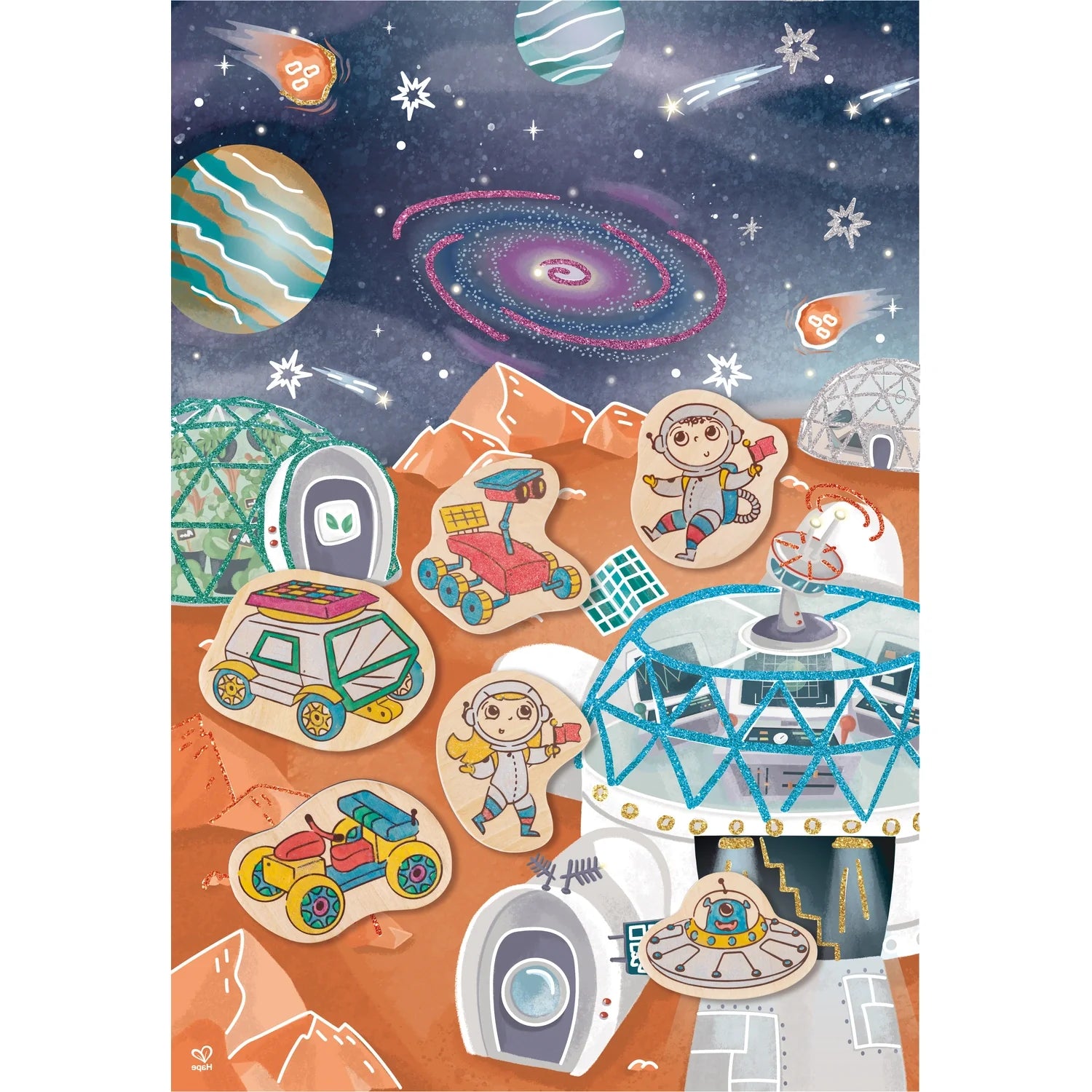 Mars Space Life, Storytelling DIY Magnets - Hape MENA