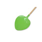 Green shovel with wooden handle on a white background