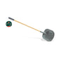 Gray garden shovel with wooden handle on a white background