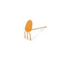 Yellow metal chair on a white background