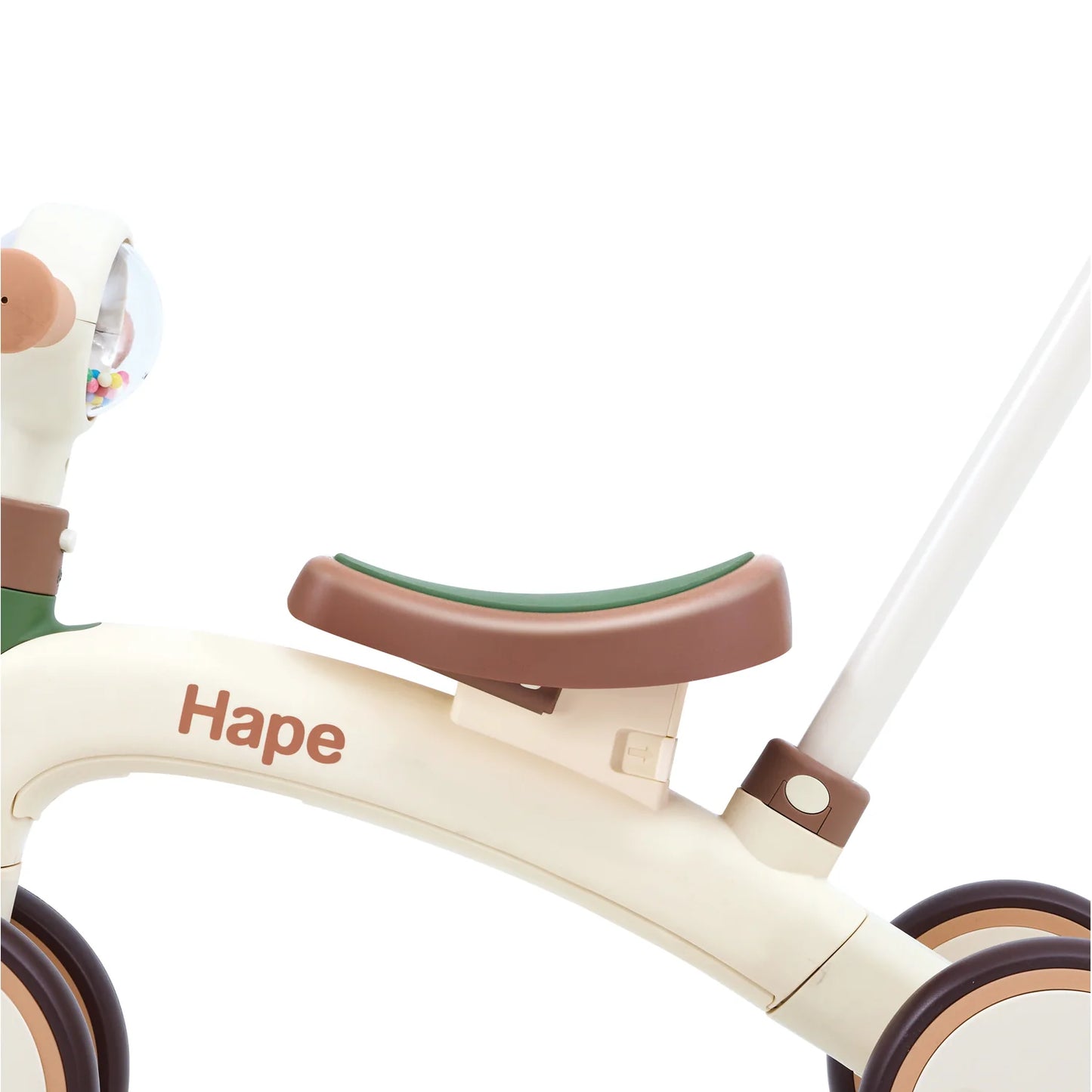 Children's balance bike with Hape branding on a white background