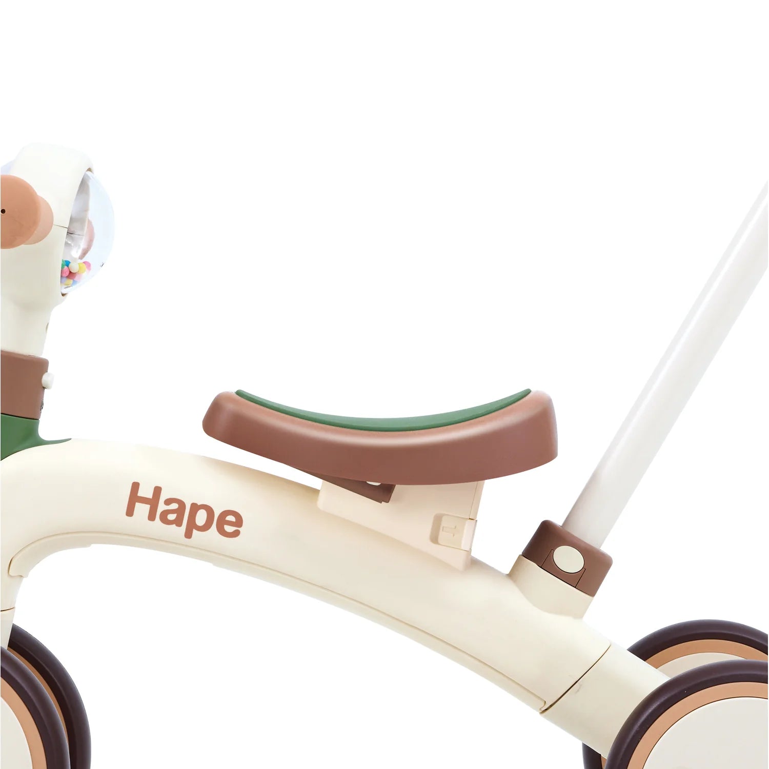 Children's balance bike with Hape branding on a white background