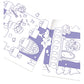 Coloring book pages with princess and castle designs on a white background