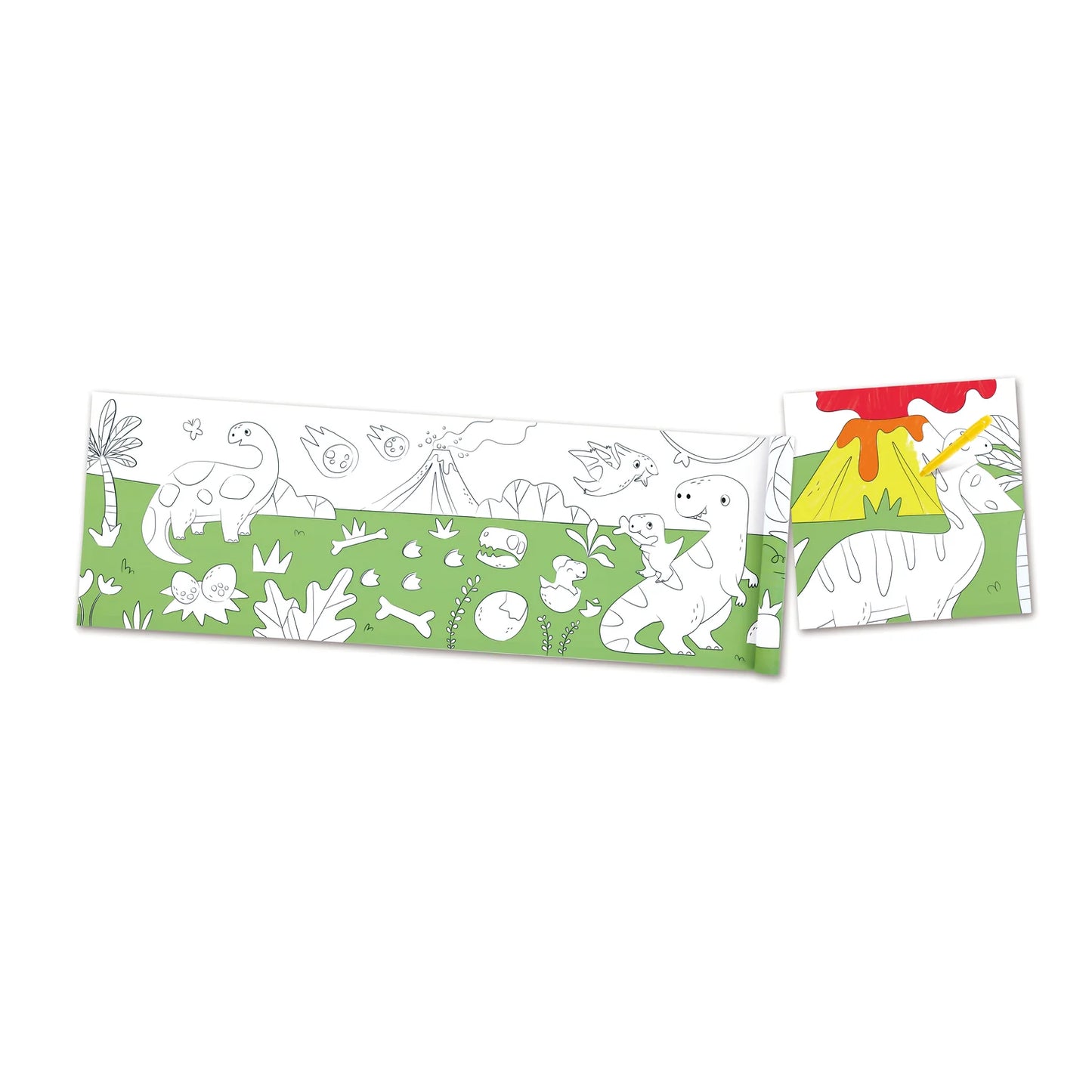 Two dinosaur-themed towels on a white background