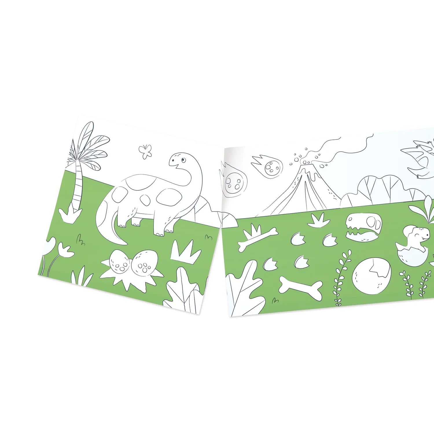 Children's paper crown with dinosaur and nature-themed designs on a white background
