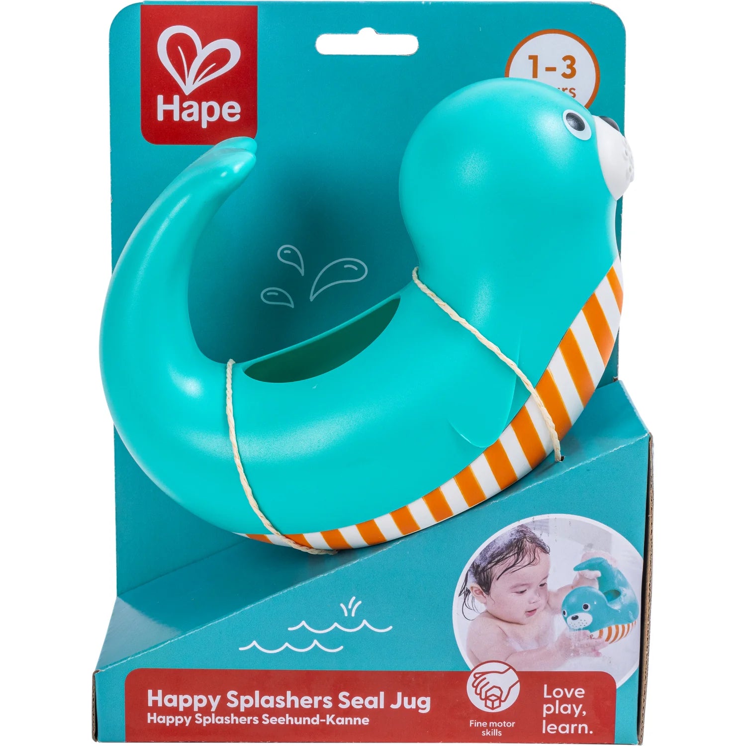 Hape Happy Splashers Seal Jug packaging on a white background