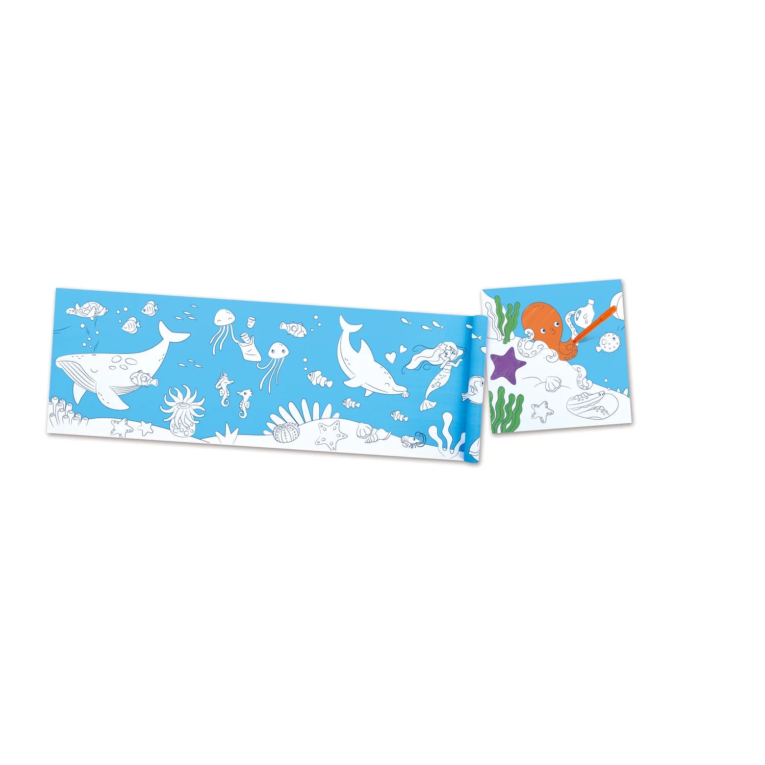 Two children's bookmarks with ocean-themed illustrations on a white background
