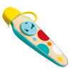 Colorful children's bottle with a yellow cap on a white background