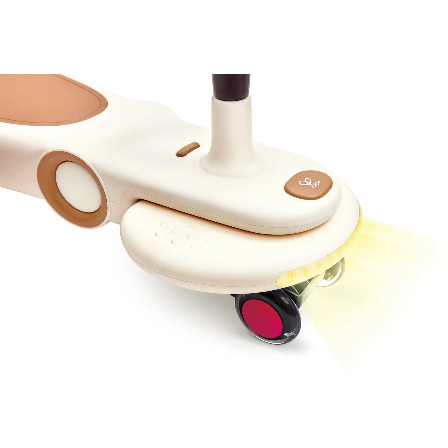 Children's scooter with a light on a white background